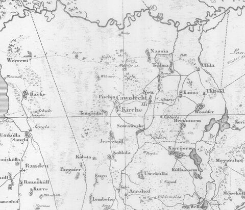 Puhja ümbruse kaart 1860